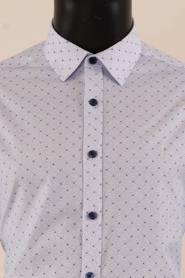 Uzun Kol Slim Fit Desenli Gömlek