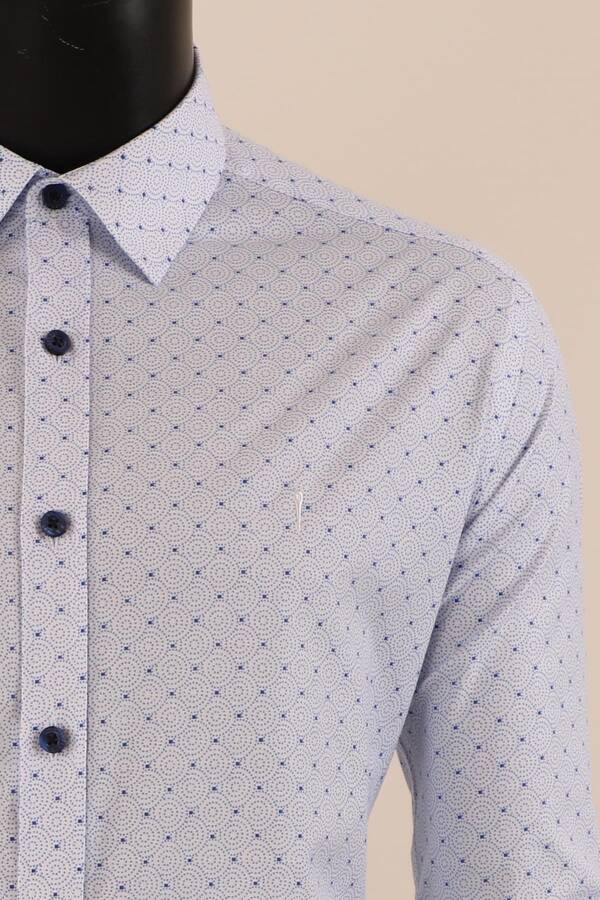 Uzun Kol Slim Fit Desenli Gömlek