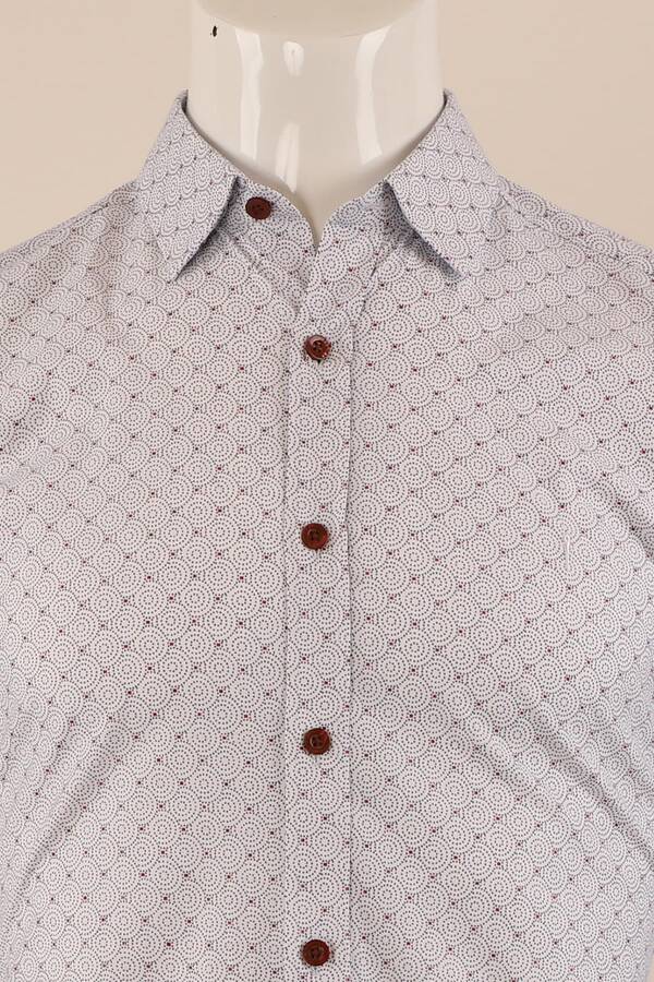 Uzun Kol Slim Fit Desenli Gömlek