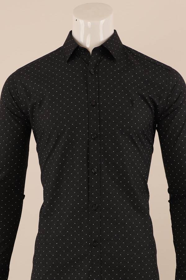 Uzun Kol Slim Fit Desenli Gömlek