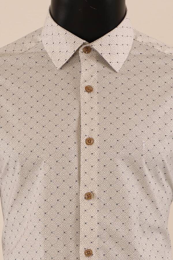 Uzun Kol Slim Fit Desenli Gömlek