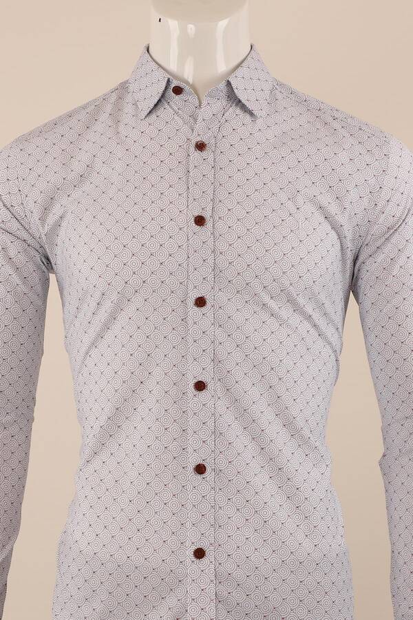 Uzun Kol Slim Fit Desenli Gömlek