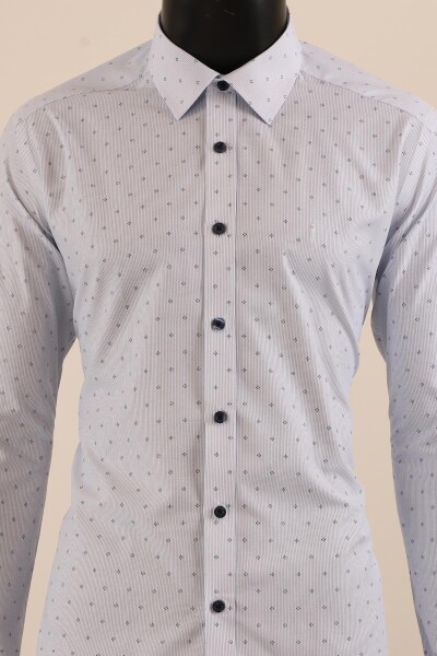 Uzun Kol Slim Fit Desenli Gömlek - 2