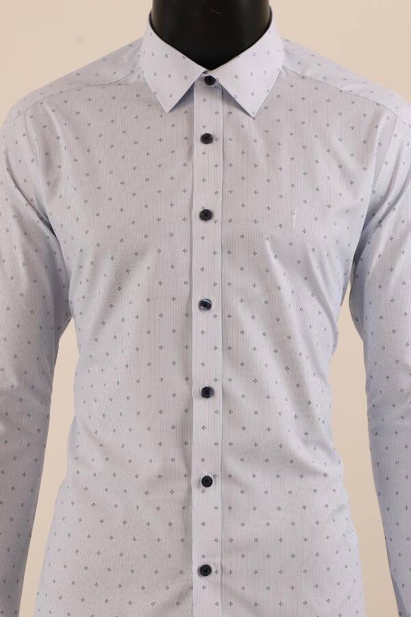 Uzun Kol Slim Fit Desenli Gömlek - 2