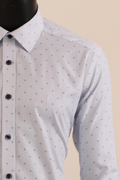 Uzun Kol Slim Fit Desenli Gömlek - 4