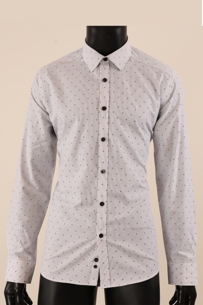 Uzun Kol Slim Fit Desenli Gömlek - 5