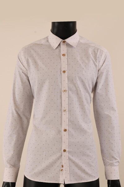 Uzun Kol Slim Fit Desenli Gömlek - 9