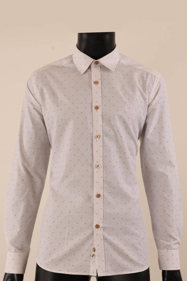 Uzun Kol Slim Fit Desenli Gömlek - 9