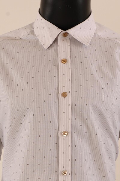 Uzun Kol Slim Fit Desenli Gömlek - 11