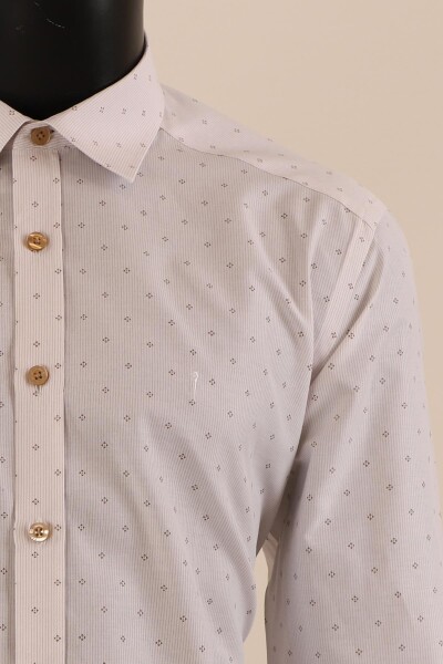 Uzun Kol Slim Fit Desenli Gömlek - 12