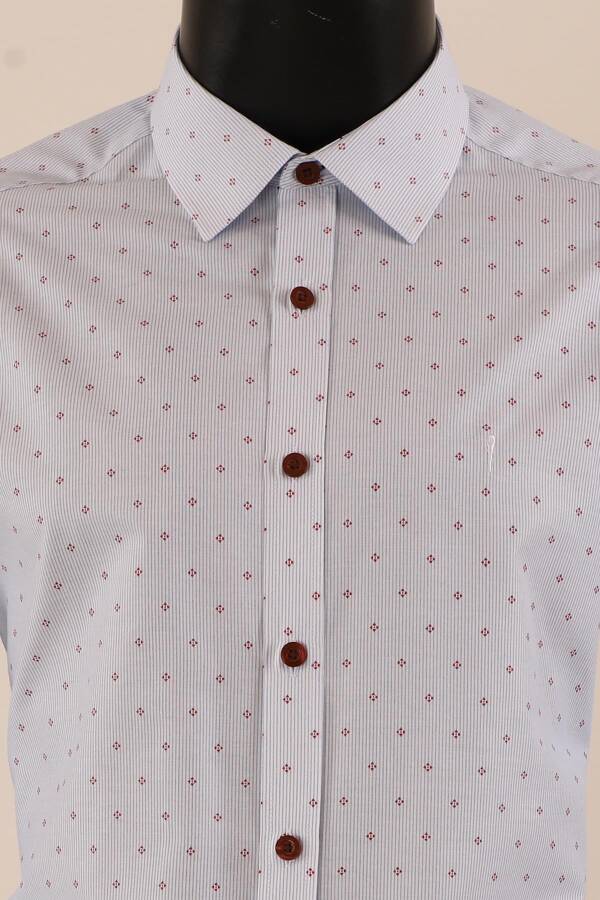 Uzun Kol Slim Fit Desenli Gömlek - 15