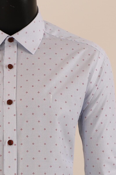Uzun Kol Slim Fit Desenli Gömlek - 16