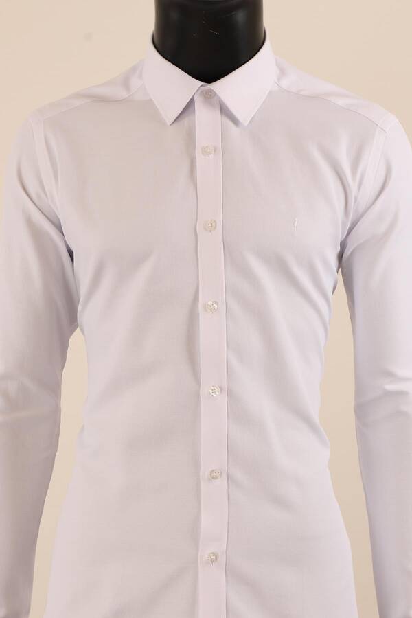 Uzun Kol Slim Fit Desenli Gömlek