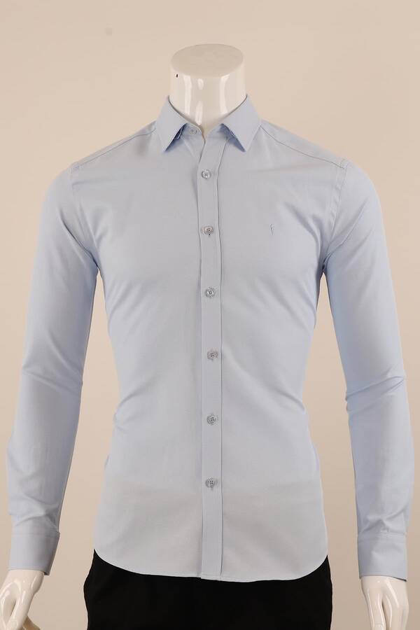 Uzun Kol Slim Fit Desenli Gömlek