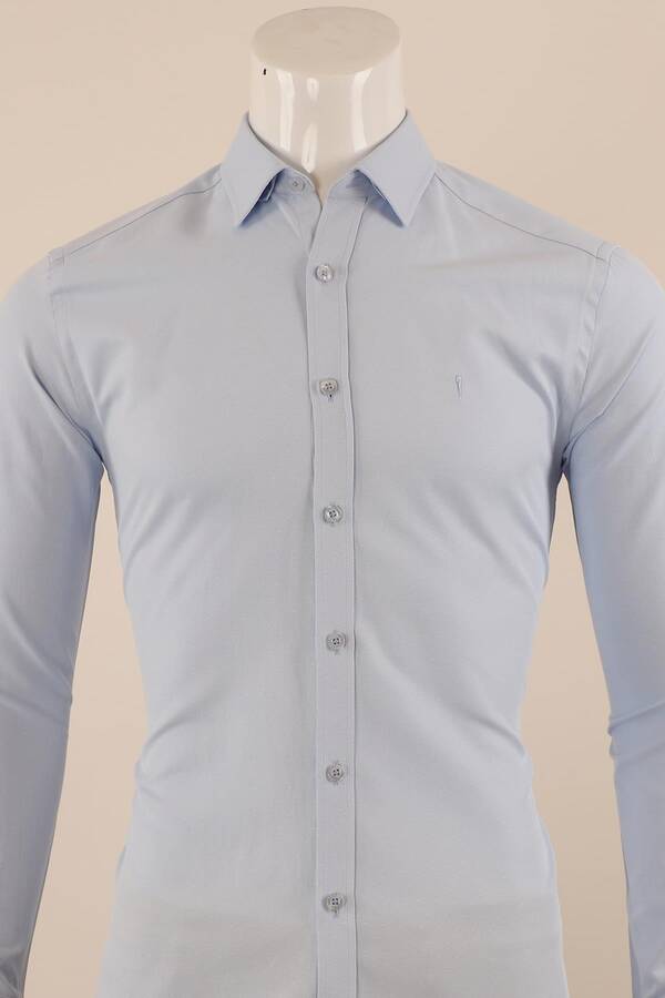 Uzun Kol Slim Fit Desenli Gömlek