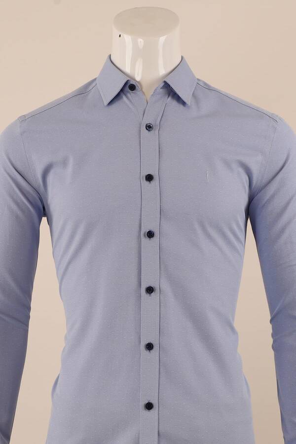 Uzun Kol Slim Fit Desenli Gömlek