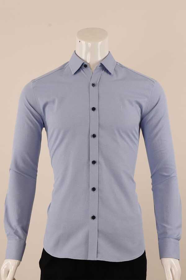 Uzun Kol Slim Fit Desenli Gömlek