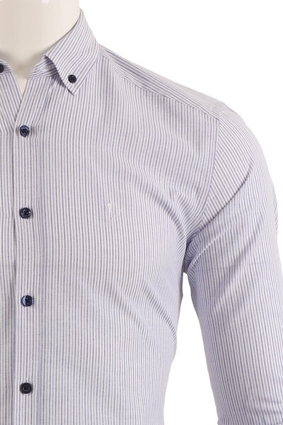 Uzun Kol Slim Fit Gömlek - Thumbnail