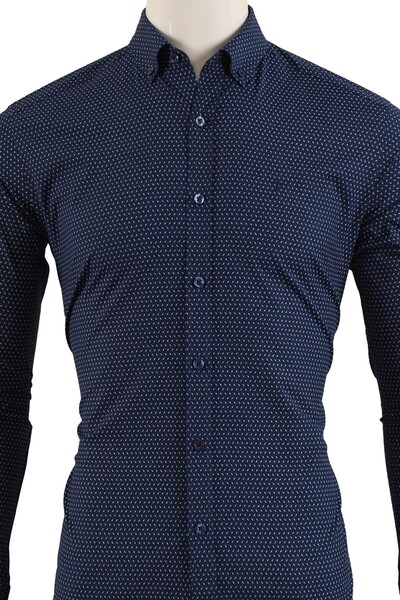 Uzun Kol Slim Fit Gömlek - Thumbnail