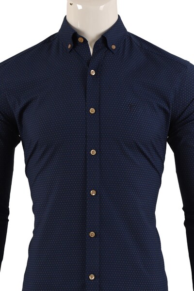 Uzun Kol Slim Fit Gömlek - Thumbnail