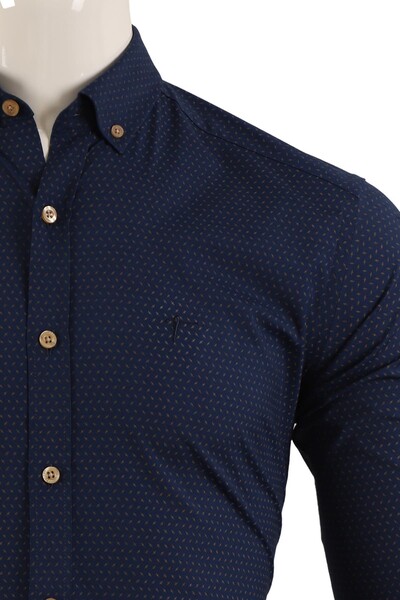 Uzun Kol Slim Fit Gömlek - Thumbnail