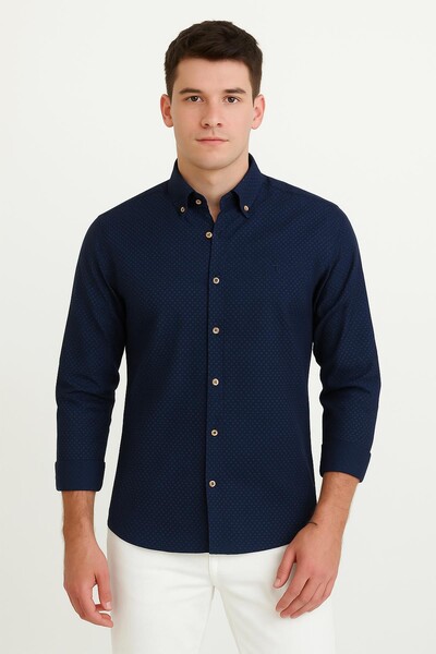 Piserro - Uzun Kol Slim Fit Gömlek