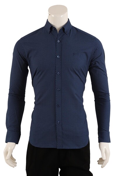 Uzun Kol Slim Fit Gömlek - Thumbnail