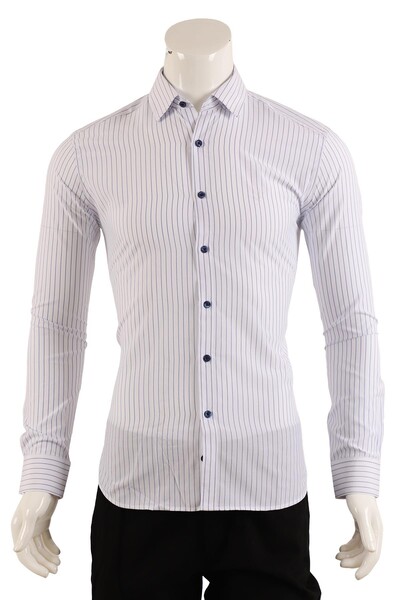 Uzun Kol Slim Fit Gömlek - Thumbnail