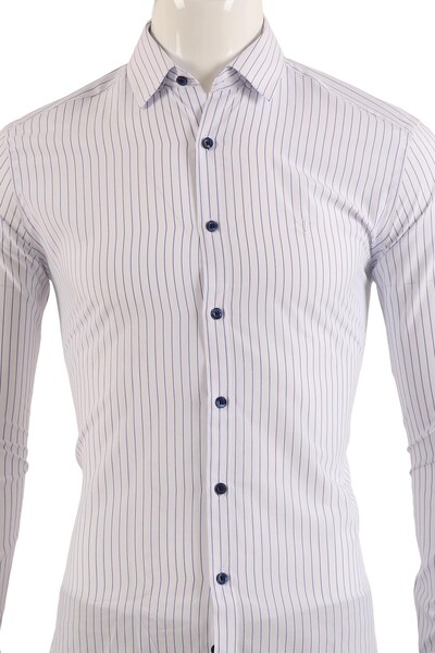 Uzun Kol Slim Fit Gömlek - Thumbnail