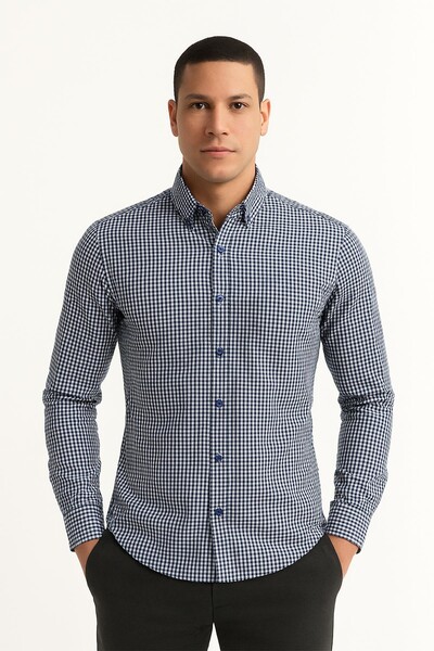 Piserro - Uzun Kol Slim Fit Gömlek