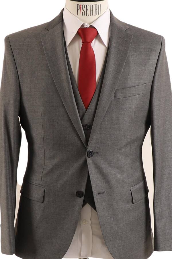 Yelekli Slim Fit Erkek Takım Elbise
