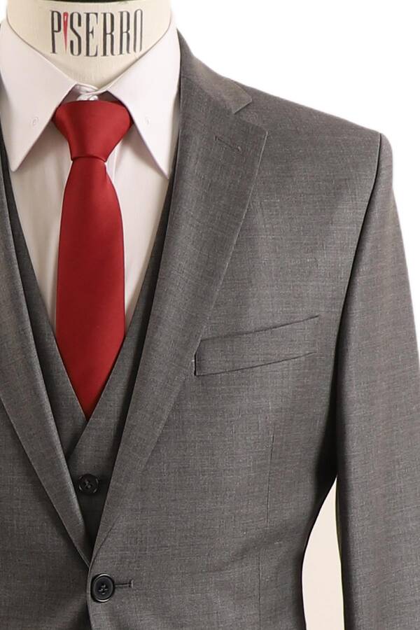 Yelekli Slim Fit Erkek Takım Elbise