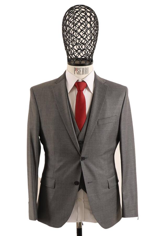 Yelekli Slim Fit Erkek Takım Elbise