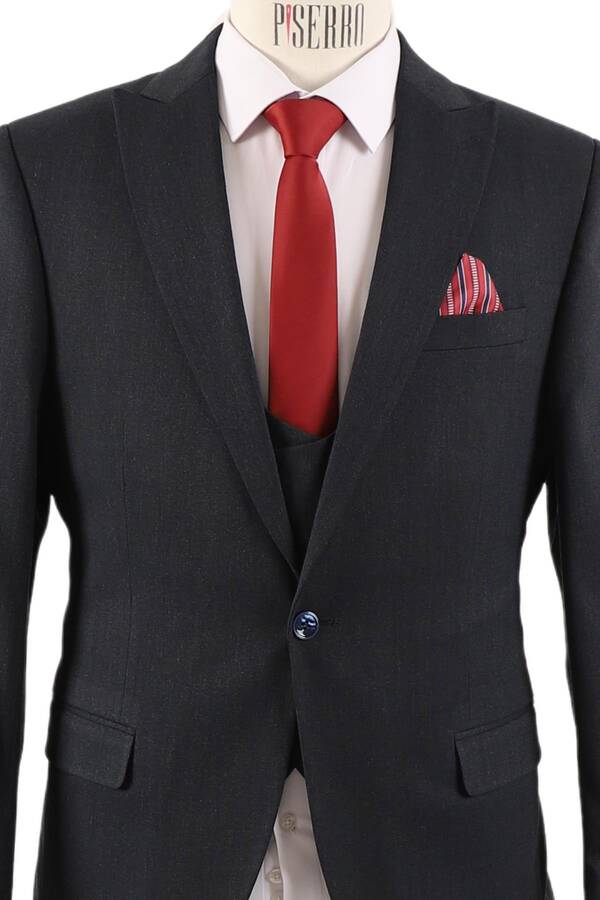 Yelekli Takım Elbise Erkek Slim Fit