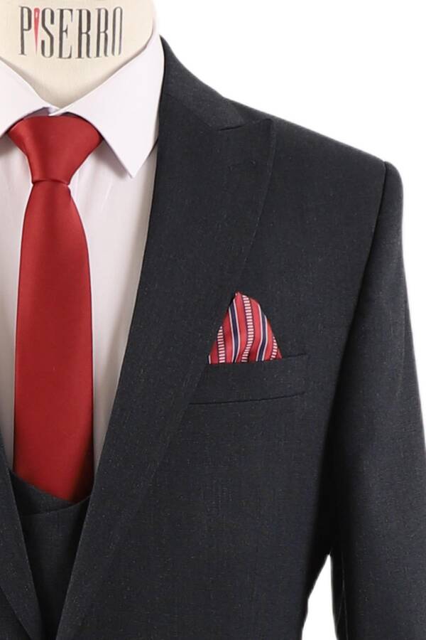 Yelekli Takım Elbise Erkek Slim Fit