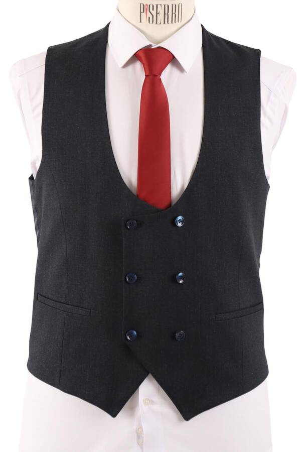 Yelekli Takım Elbise Erkek Slim Fit