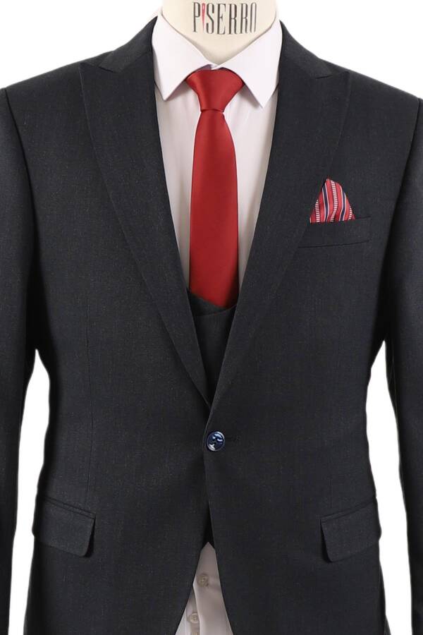 Yelekli Takım Elbise Erkek Slim Fit - 4