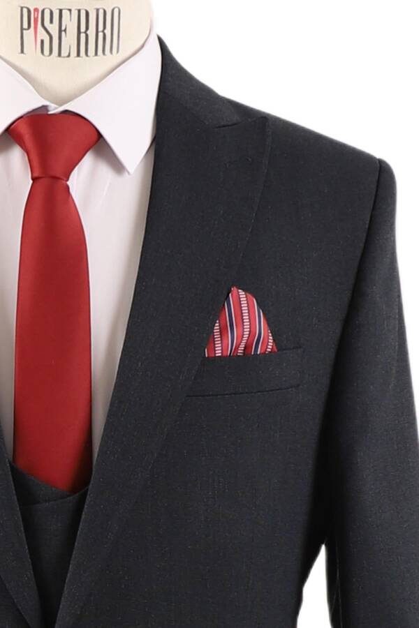 Yelekli Takım Elbise Erkek Slim Fit - 5