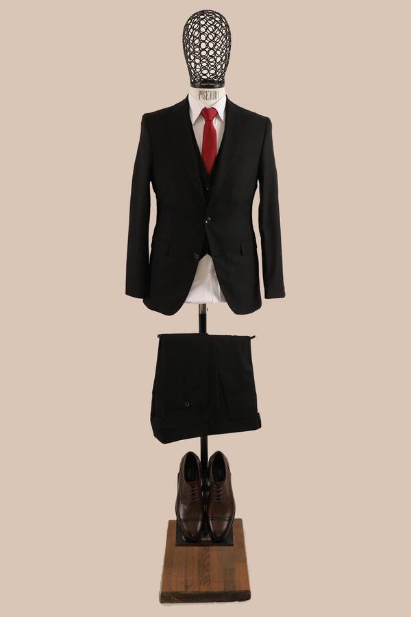 Yelekli Takım Elbise Slim Fit