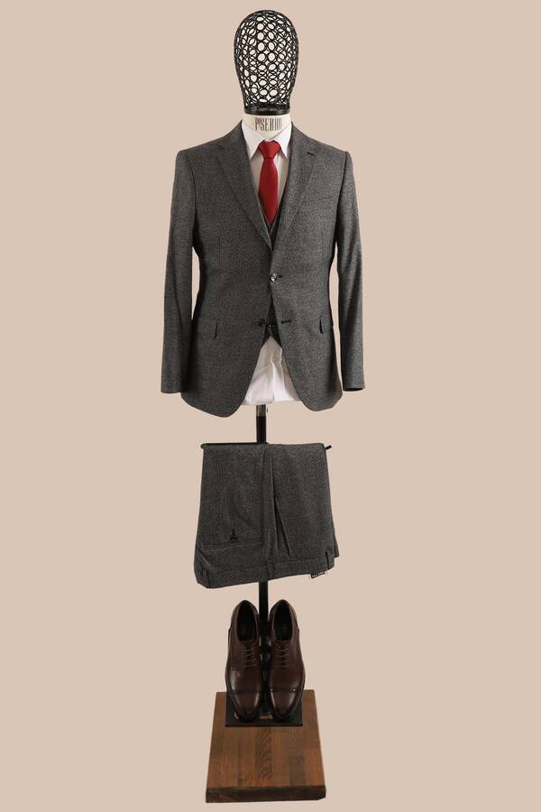 Yelekli Takım Elbise Slim Fit