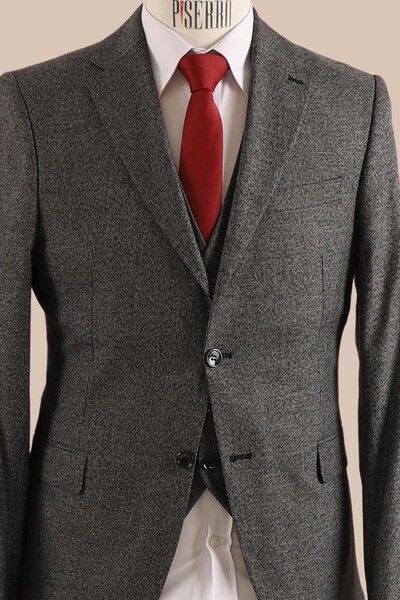 Yelekli Takım Elbise Slim Fit - Thumbnail