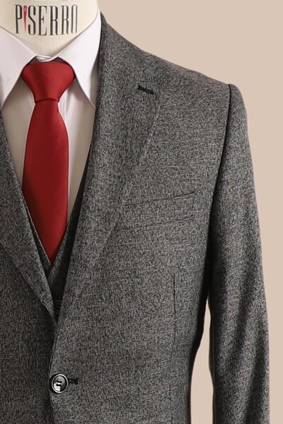 Yelekli Takım Elbise Slim Fit - Thumbnail
