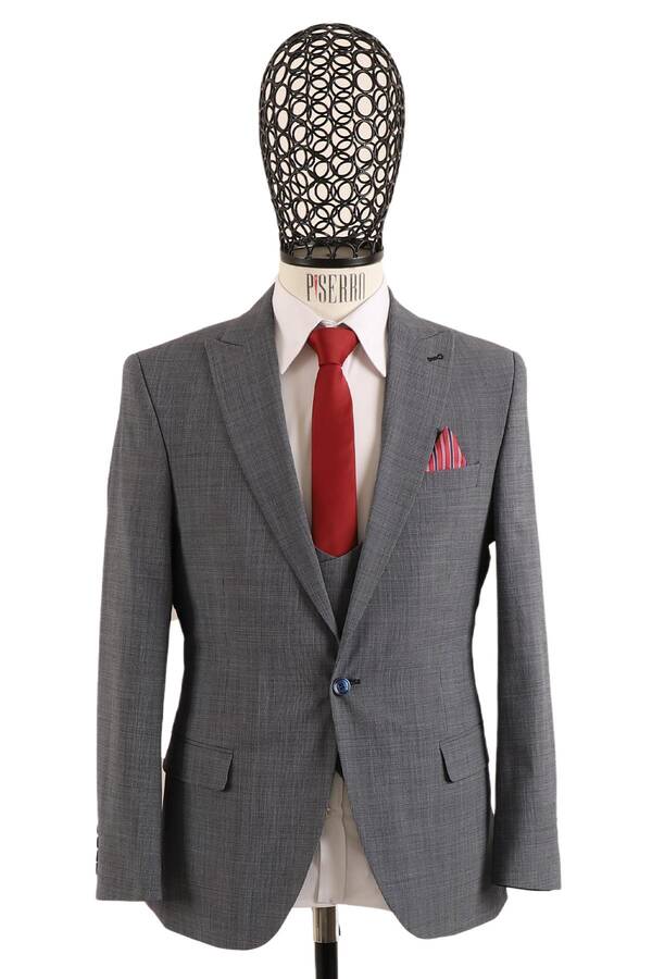 Yelekli Takım Elbise Slim Fit Yelekli Takım Elbise Slim Fit