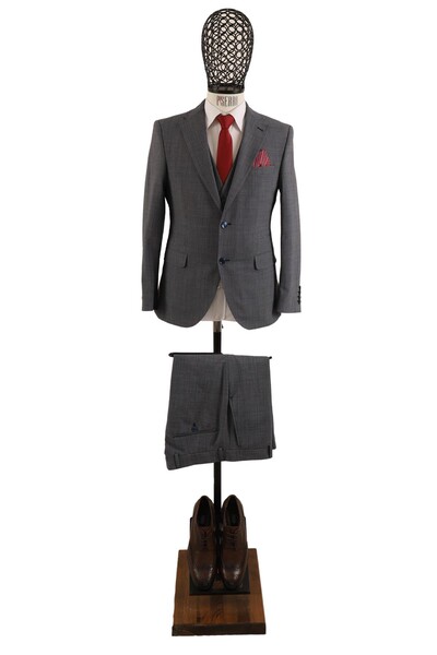 Piserro - Yelekli Takım Elbise Slim Fit