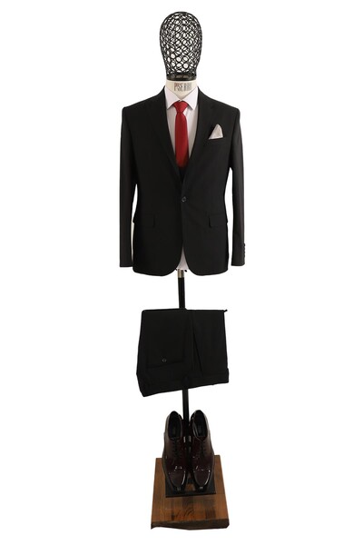 Yelekli Takım Elbise Slim Fit - Thumbnail