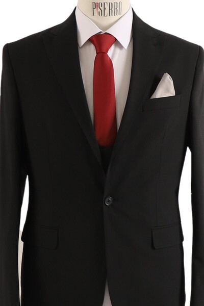 Yelekli Takım Elbise Slim Fit - Thumbnail