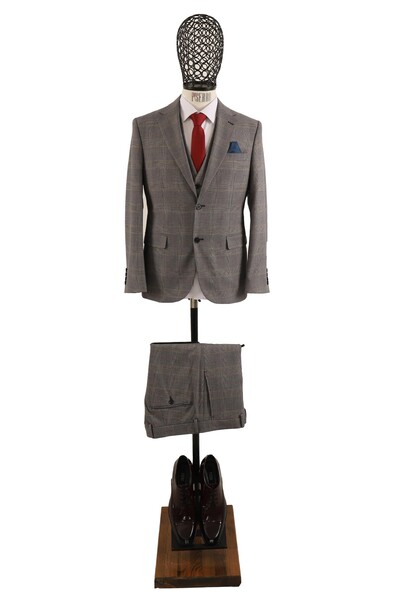 Yelekli Takım Elbise Slim Fit - Thumbnail