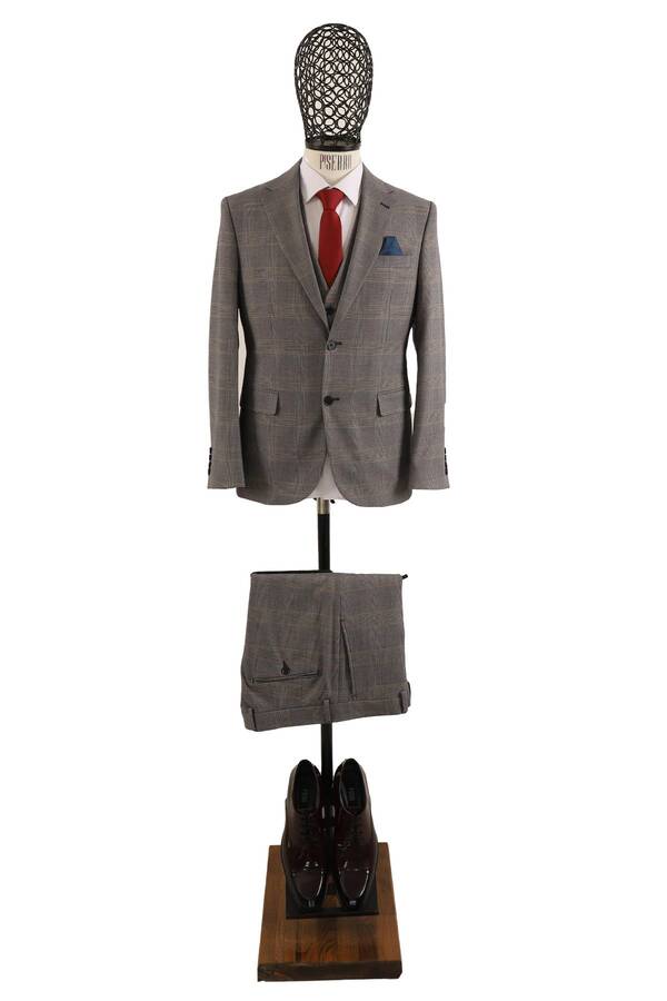 Yelekli Takım Elbise Slim Fit
