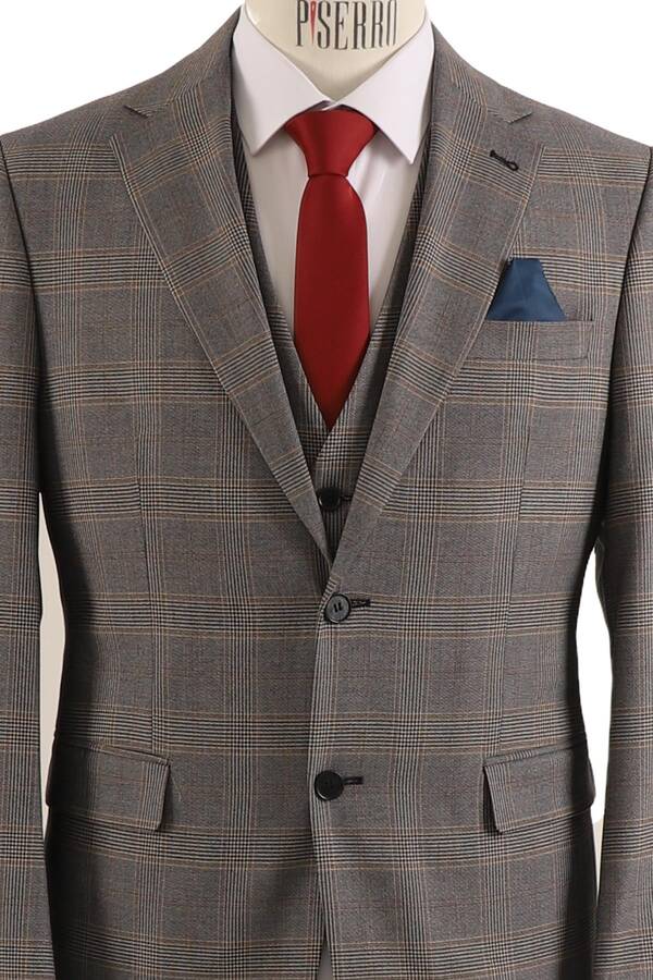 Yelekli Takım Elbise Slim Fit