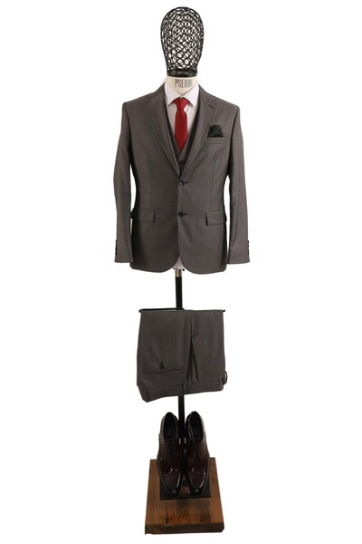 Yelekli Takım Elbise Slim Fit - Thumbnail